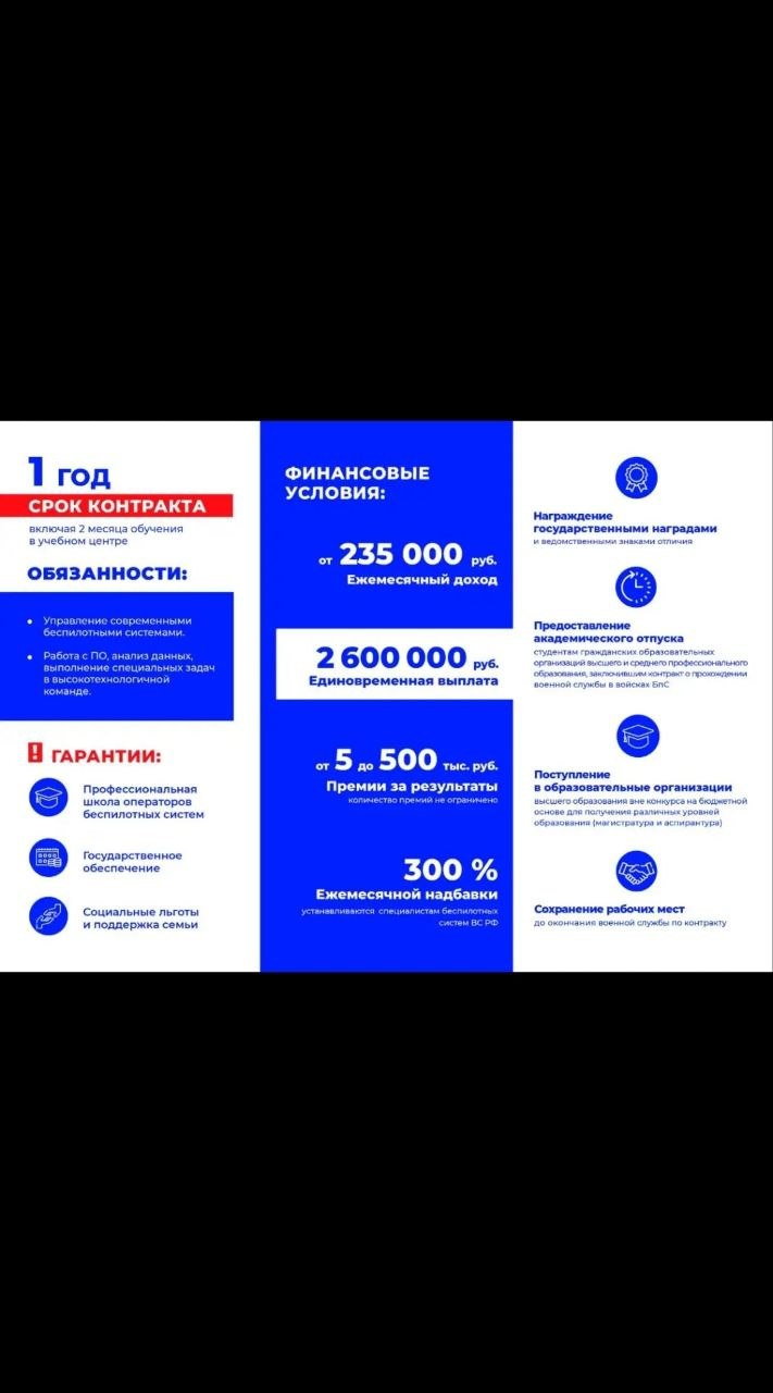 Тамбовчан приглашают на службу по контракту в войсках беспилотных систем ВС РФ Тамбовчан приглашают на службу по контракту в войсках беспилотных систем ВС РФ