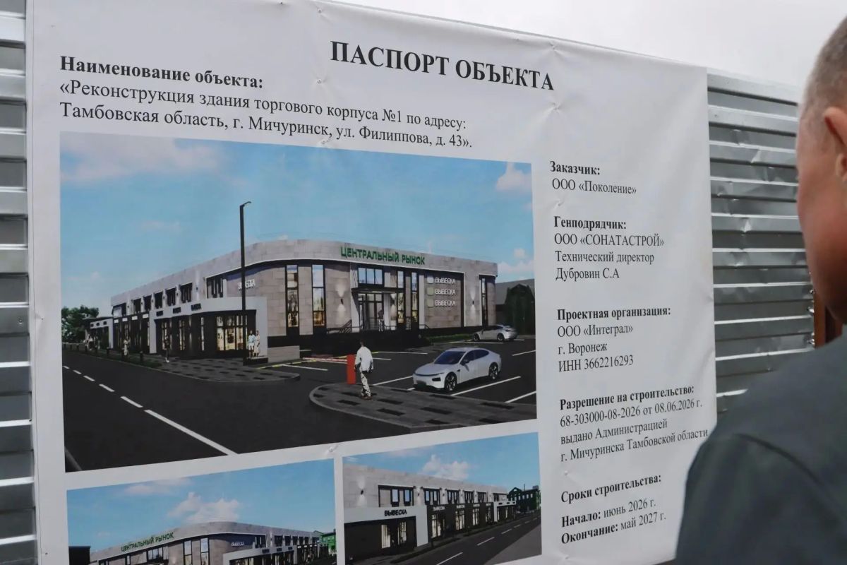 В Мичуринске на месте сгоревшего рынка возводят новое здание В Мичуринске на месте сгоревшего рынка возводят новое здание