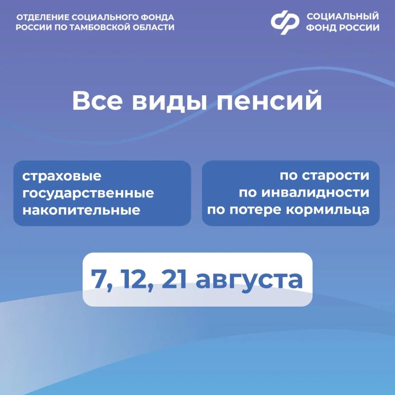 В Тамбовской области стали известны даты поступления выплат пособий семьям с детьми и пенсий за июль В Тамбовской области стали известны даты поступления выплат пособий семьям с детьми и пенсий за июль