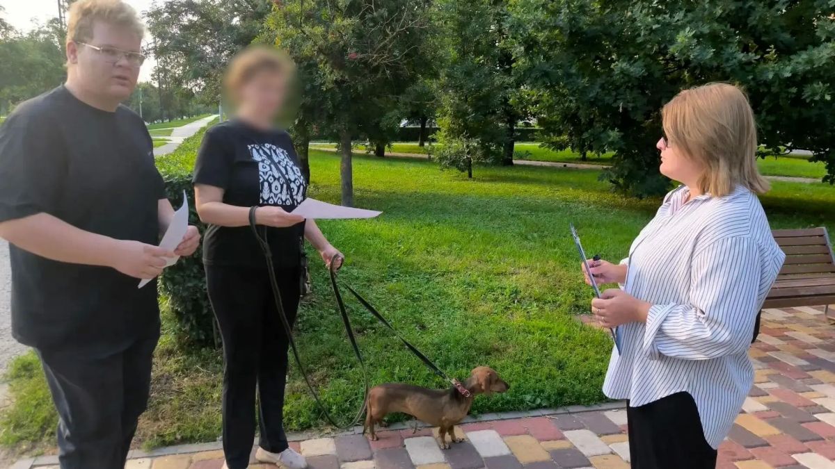 В Тамбове на Набережной прошёл рейд по контролю за выгулом домашних животных