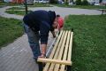Во дворе на Агапкина, 21 установили баскетбольные кольца и проверили состояние скамеек