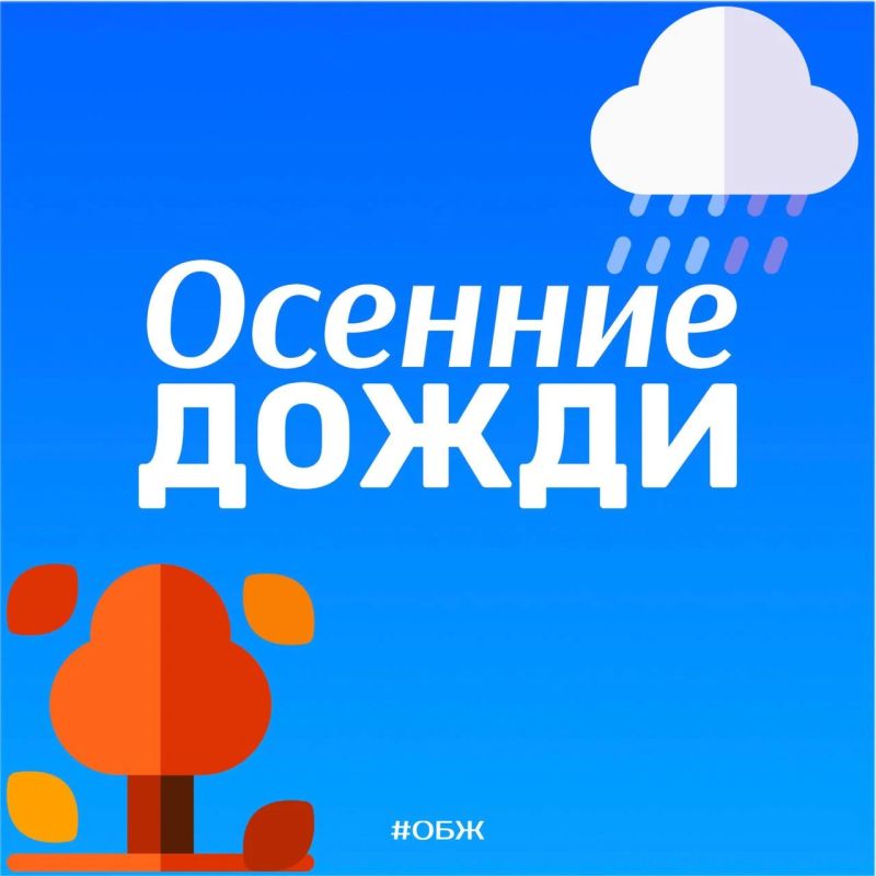 Осенние дожди. Осенний дождь — это красиво, но не стоит забывать про осторожность! МЧС России подготовило важные правила безопасности, которые помогут пережить непогоду безопасно